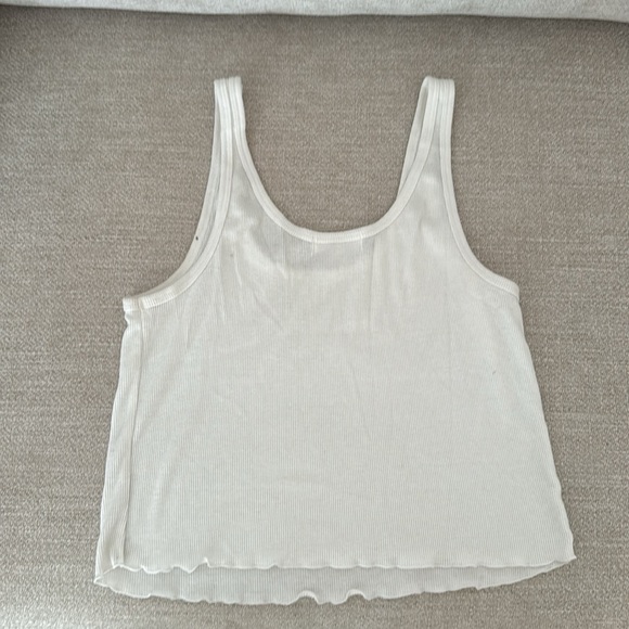 COLSIE WHITE CROPPED TANK TOP SZ L - Picture 2 of 4